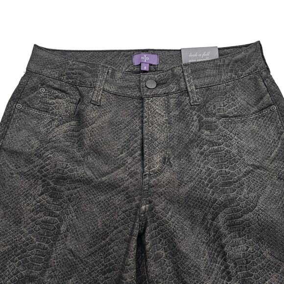 NWT NYDJ Jeans Women's Size 8 Marilyn Straight Leg Gray Snake Print Made in USA - Picture 5 of 16